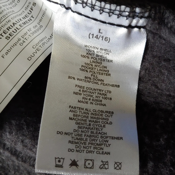 Free Country Black Hybrid Hooded Jacket Size Girl's Large 14/16 NEW with TAGS - Picture 11 of 14